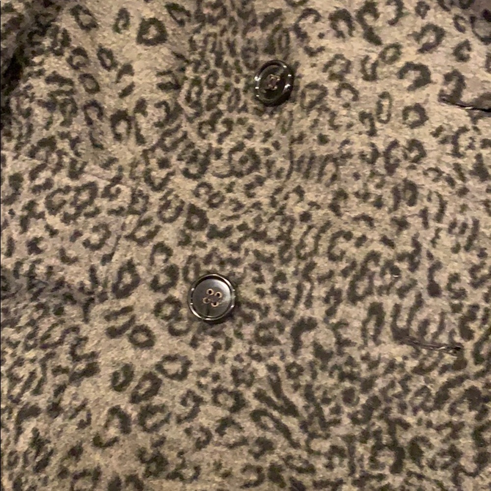 Moda International Black and Grey Cheetah Pea Coat - Picture 7 of 8